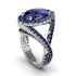 Infinity Style Shank Halo Pear Sapphire Engagement Ring - Janelle No. 75
