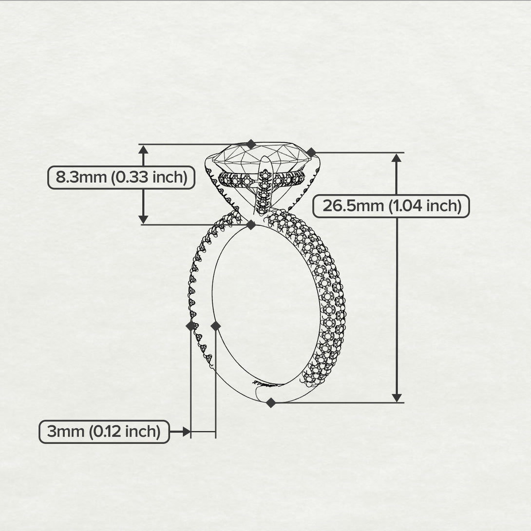 Oval Cut Diamond Classic Pave Engagement Ring - Irene No. 33