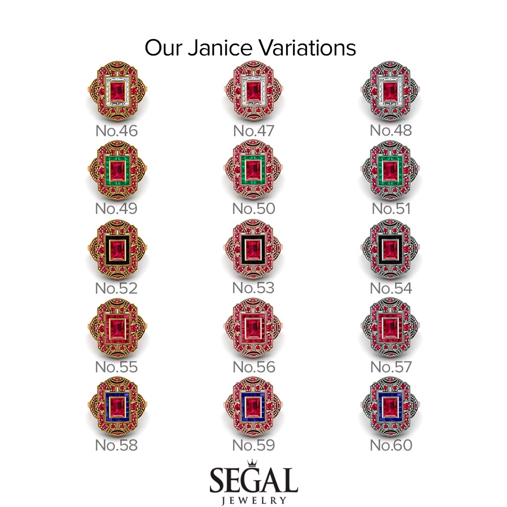 Victorian Gold Ring With Emerald - Janice No. 36
