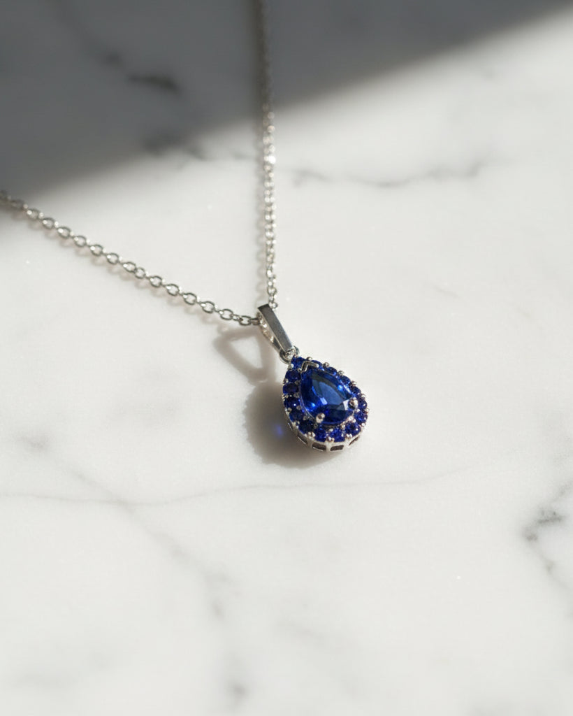 Sapphire Tear Of Eternity Pendant - Jolene No. 75