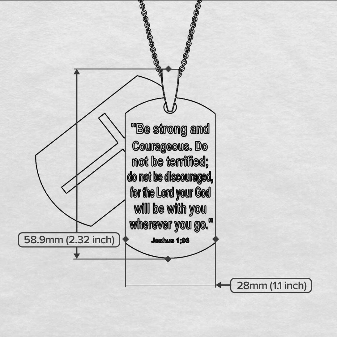 Engraved Military Cross Pendant - Joshus No. 3