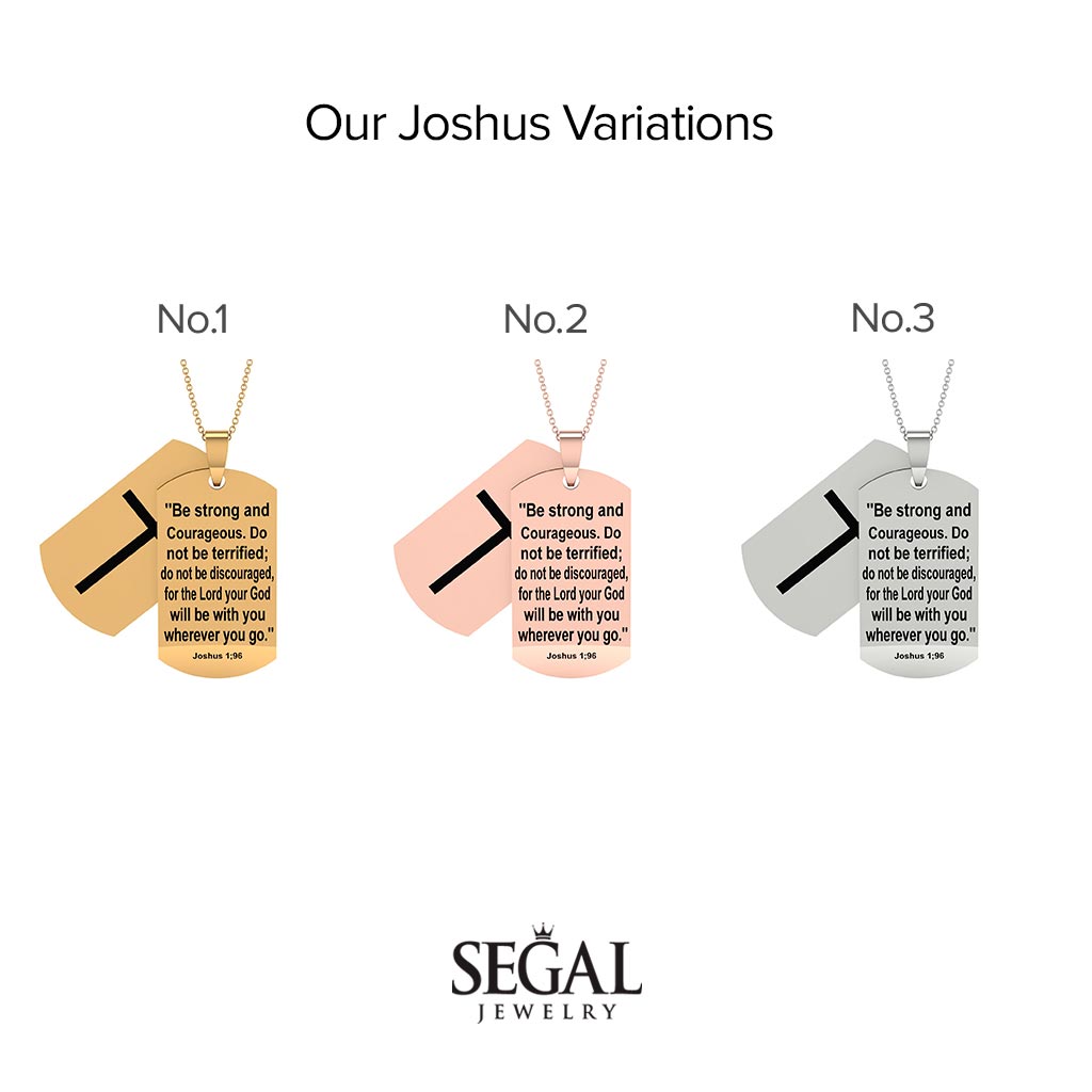 Engraved Military Cross Pendant - Joshus No. 3