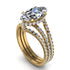 V Shape Hidden Halo Marquise diamond Bridal Set - Journey No. 1000