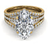 V Shape Hidden Halo Marquise diamond Bridal Set - Journey No. 1000
