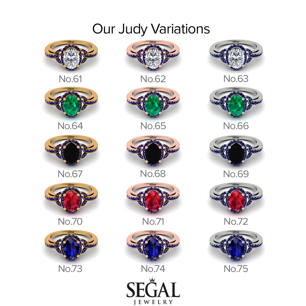 Timeless Beauty Oval Black Diamond Engagement Ring - Judy No. 9