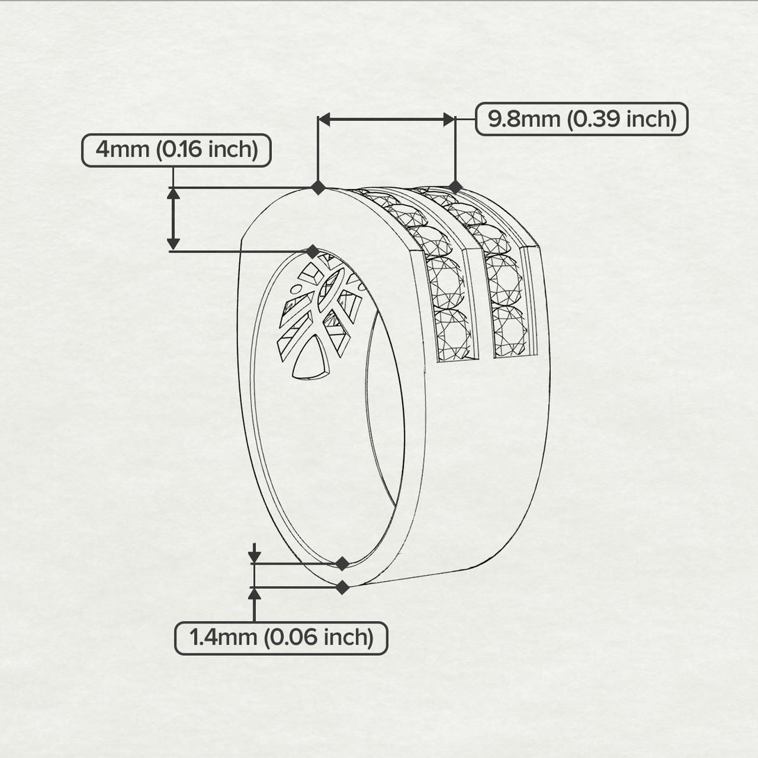 Ruby Double Row Wedding Band - Kai No. 11
