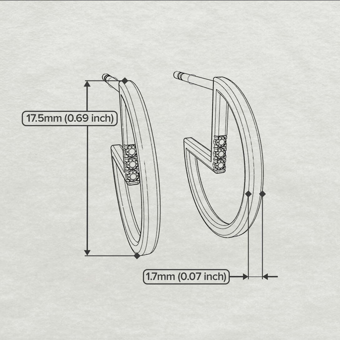 Circle Stud Earring With Hidden Diamond - Karter No. 3