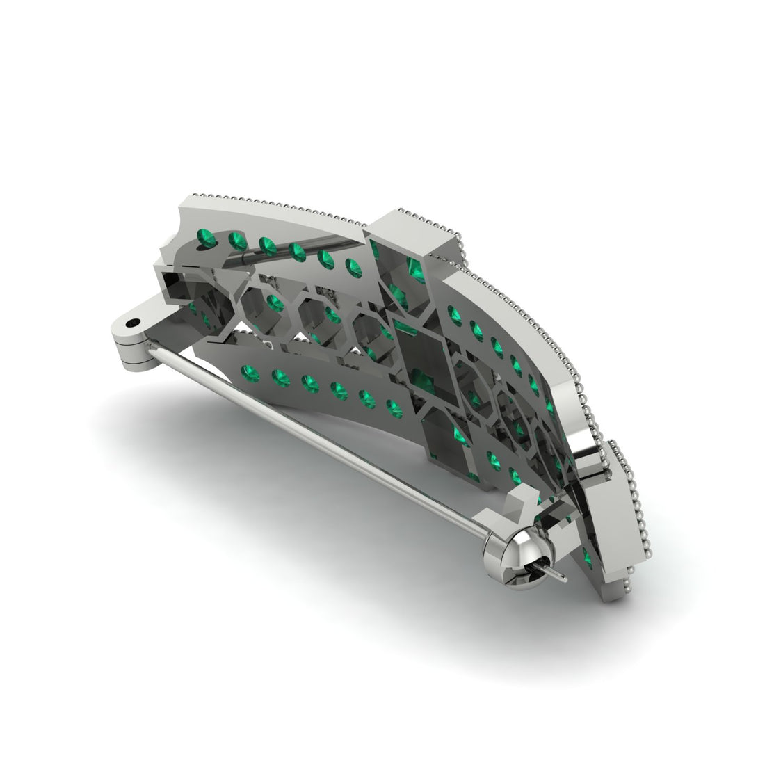 Emerald Antique Elegance Brooch - Alondra No. 21