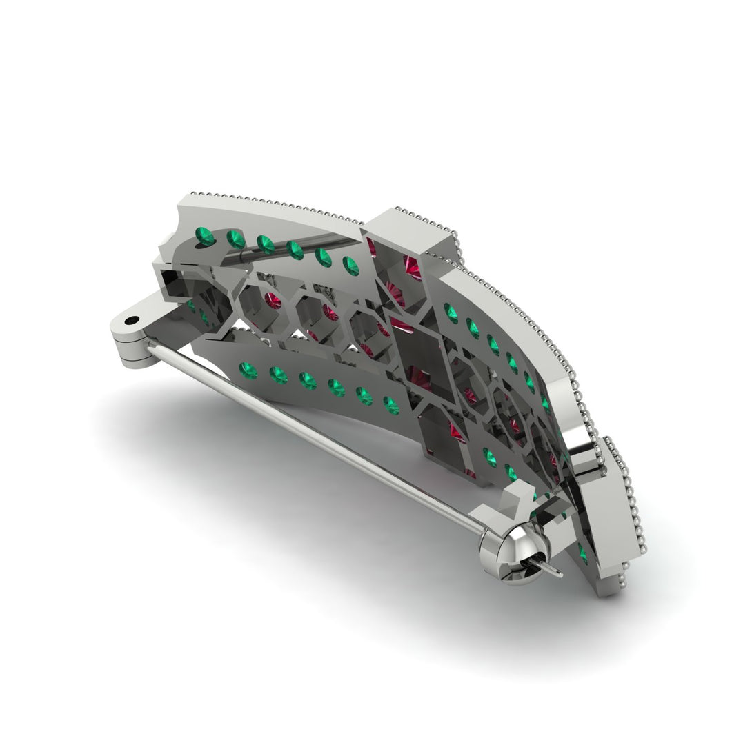 Ruby Antique Elegance Brooch - Alondra No. 27