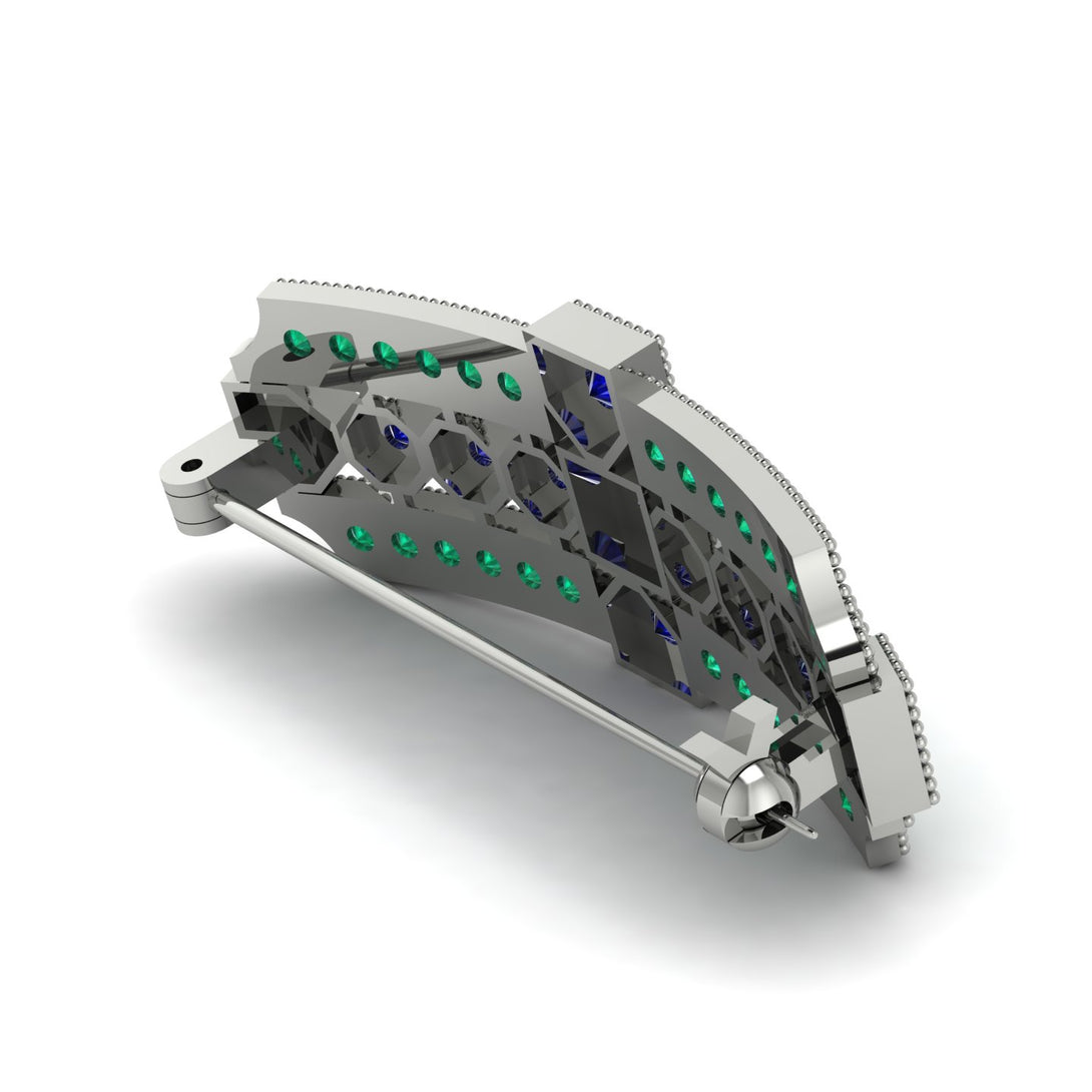 Sapphire Antique Elegance Brooch - Alondra No. 30