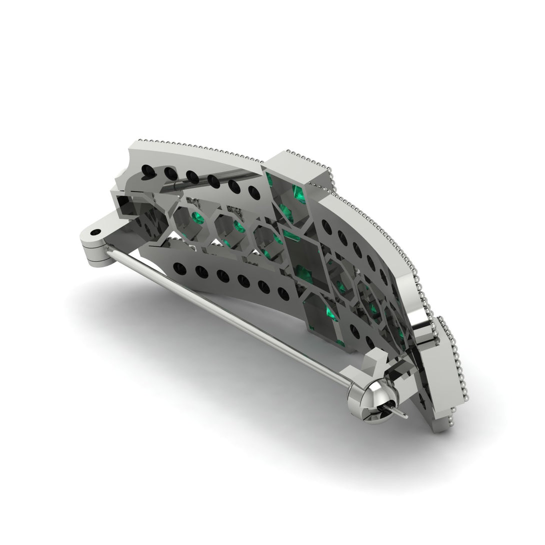 Emerald Antique Elegance Brooch - Alondra No. 36