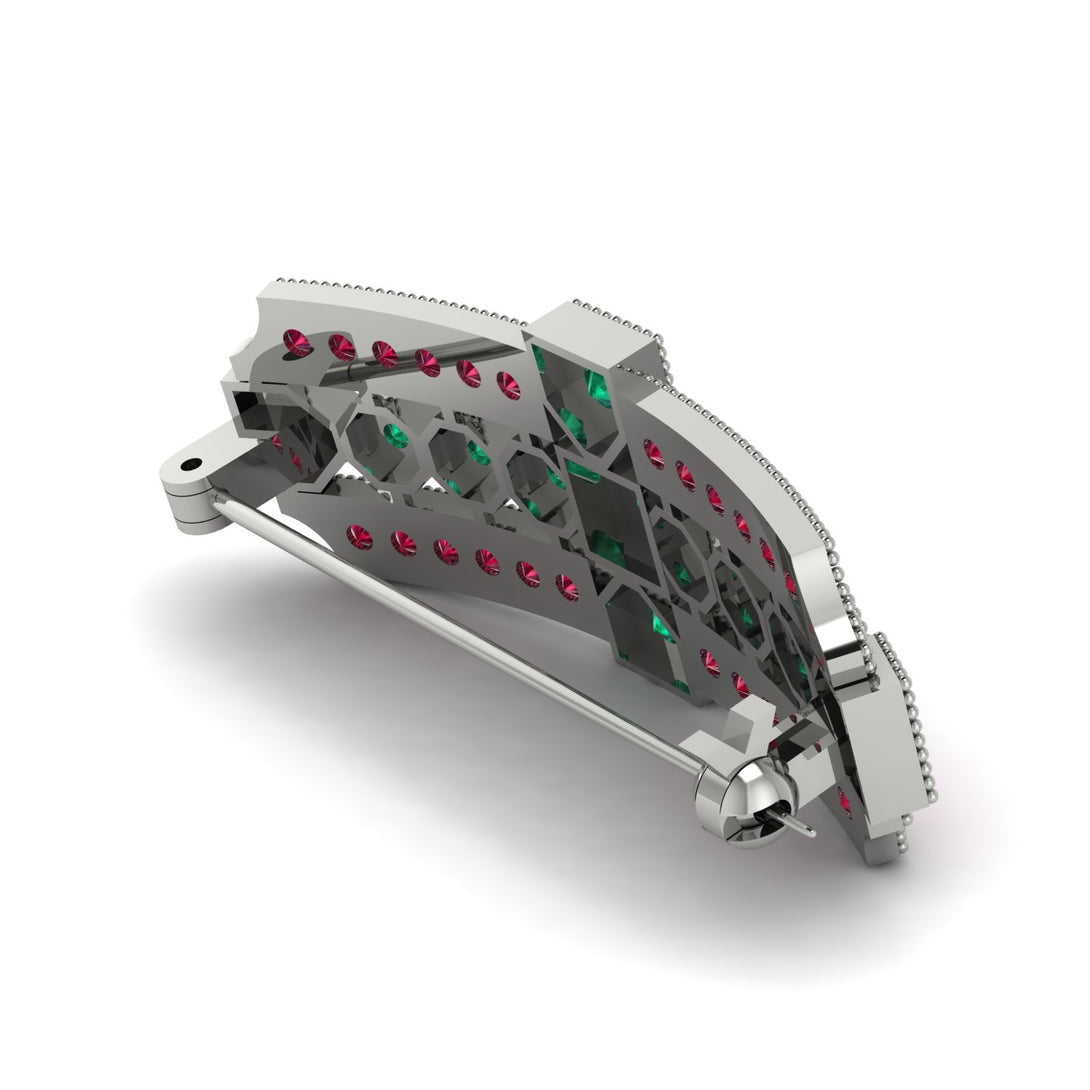 Emerald Antique Elegance Brooch - Alondra No. 51