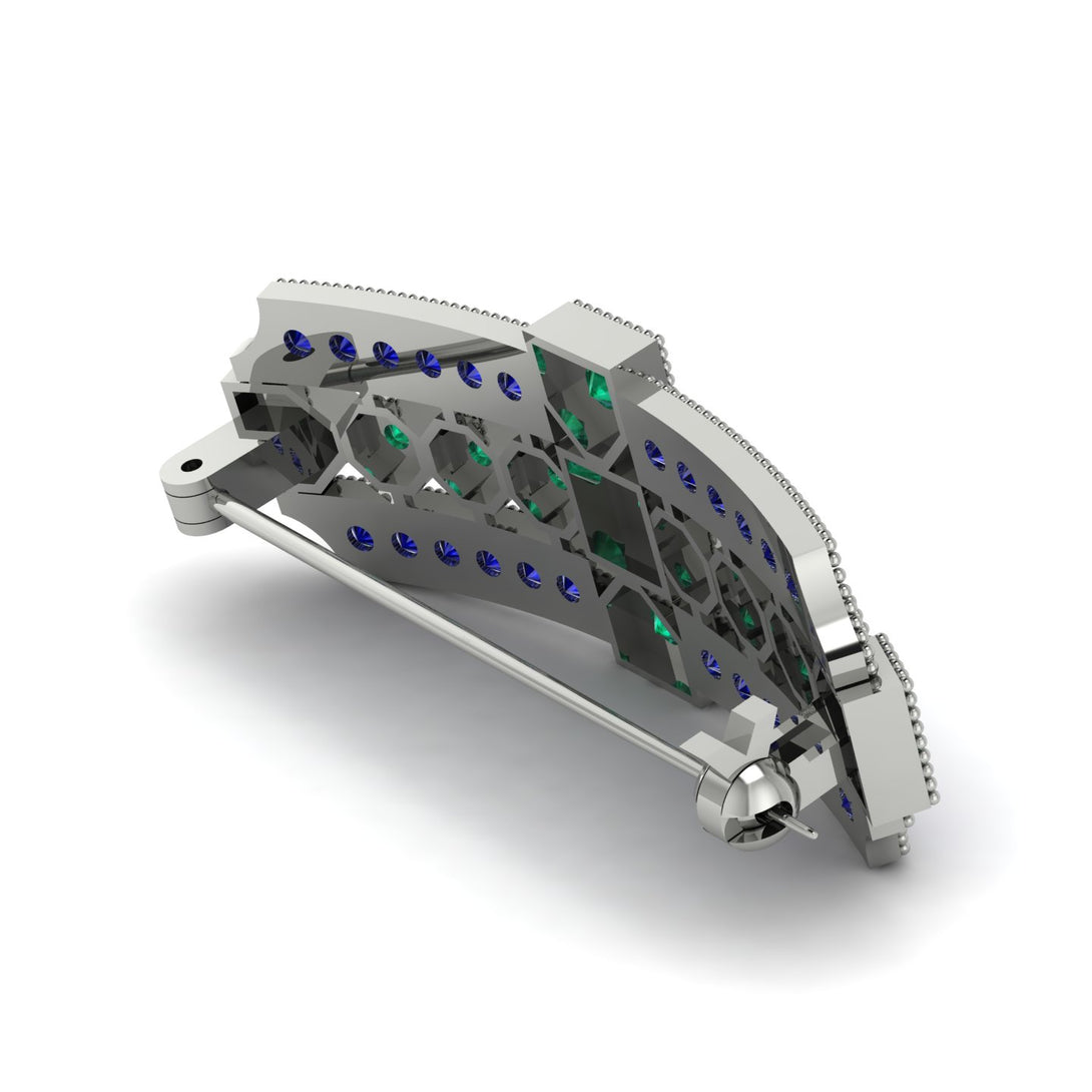 Emerald Antique Elegance Brooch - Alondra No. 66