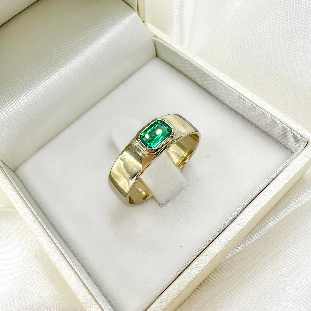 Emerald Cut Emerald Band - Londyn No. 4