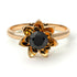 Lotus Flower Solitaire Black Diamond Ring - Lotus no. 7