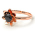 Lotus Flower Solitaire Black Diamond Ring - Lotus no. 8
