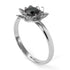 Lotus Flower Solitaire Black Diamond Ring - Lotus no. 9
