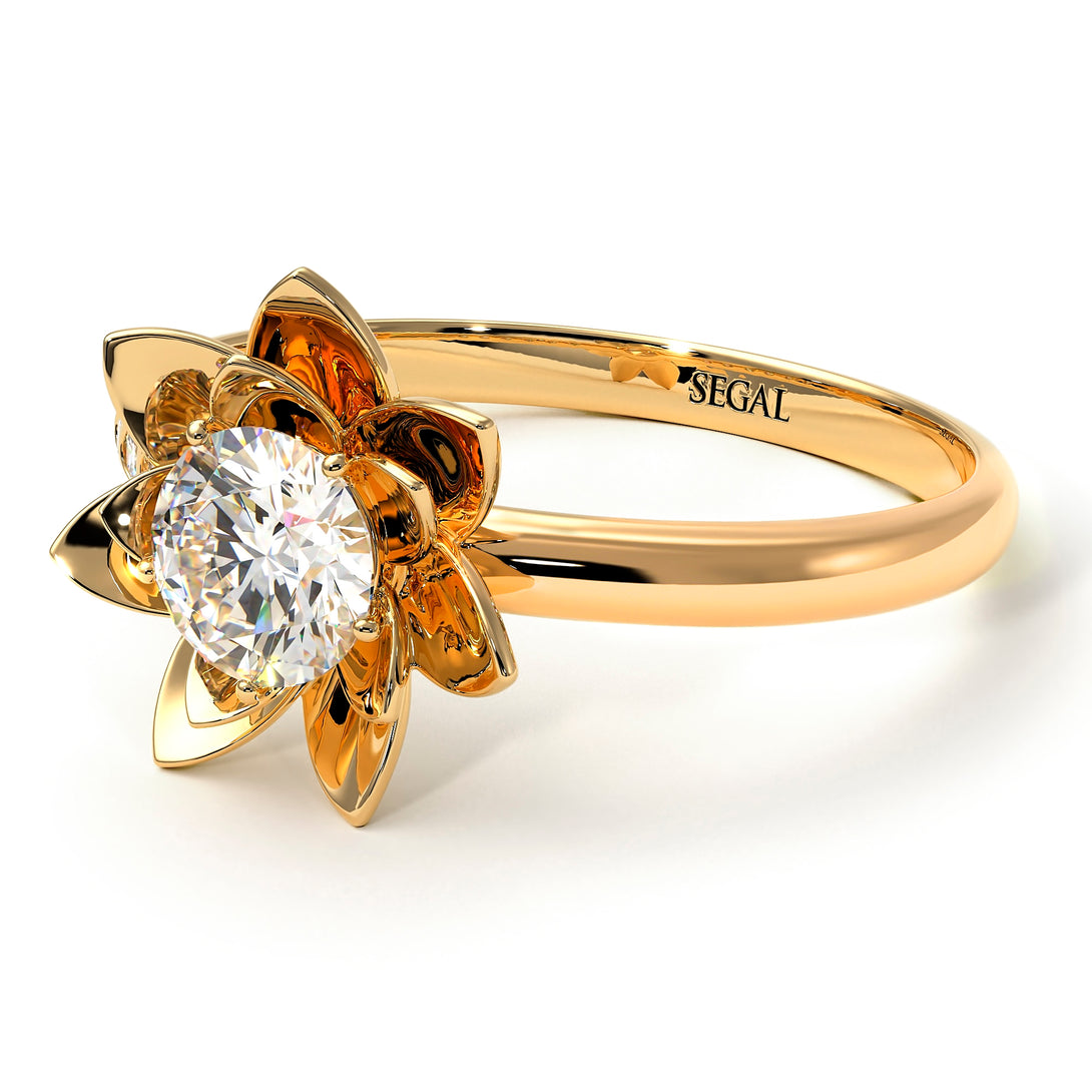 Lotus Solitaire ring Diamond ring - Lotus no. 21