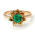Lotus Flower Solitaire Emerald Ring - Lotus no. 4