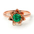 Lotus Flower Solitaire Emerald Ring - Lotus no. 5