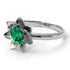 Lotus Flower Solitaire Emerald ring - Lotus no. 6