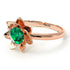 Lotus Flower Solitaire Emerald Ring - Lotus no. 5