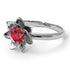 Lotus Flower Solitaire Ruby Ring - Lotus no. 12