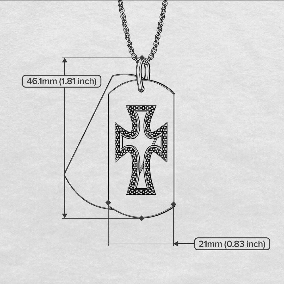 Exquisite Military-Inspired Cross Diamond Gold Necklace - Louis No. 2