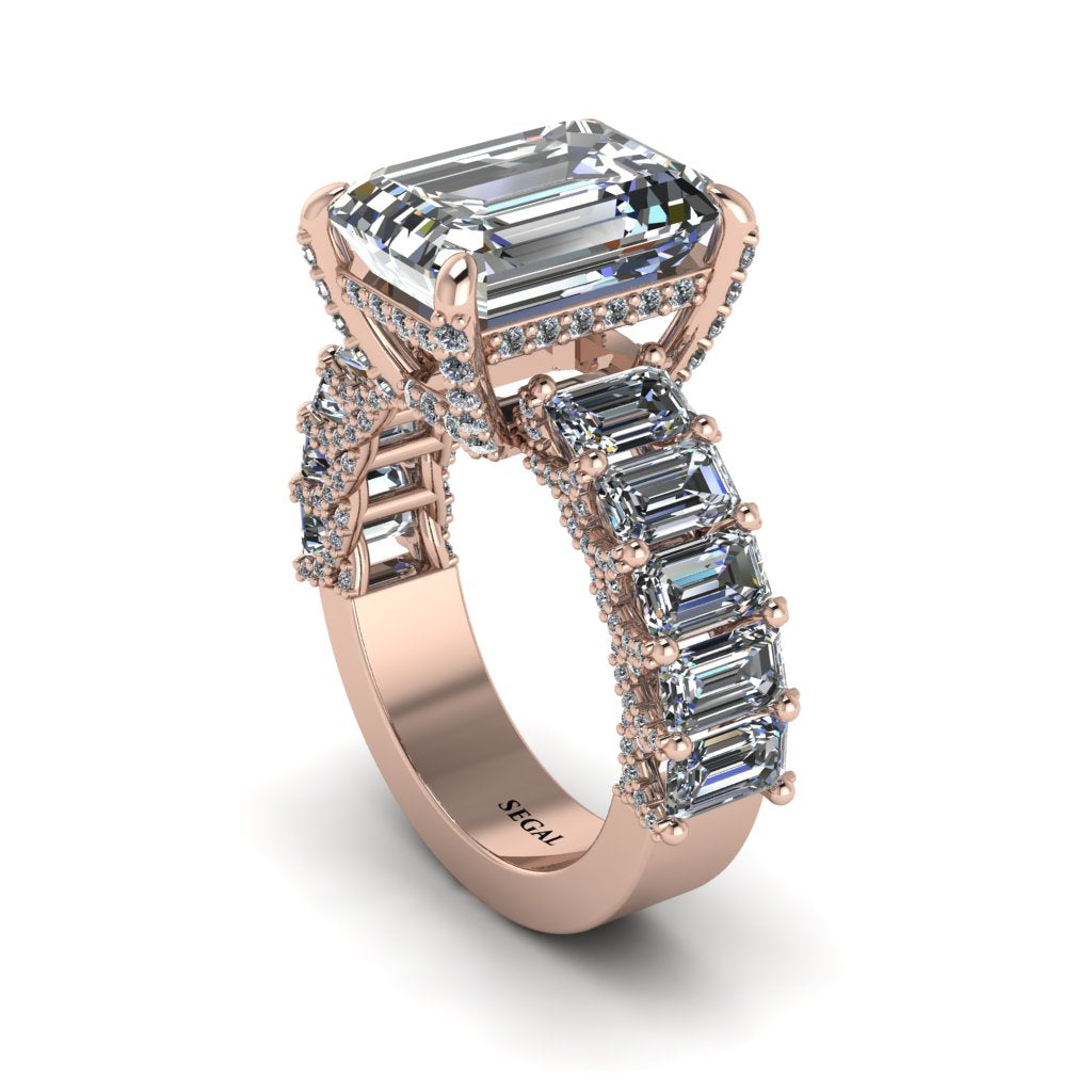 Luxury Emerald Cut Diamond Engagement Ring - Nadia No. 2