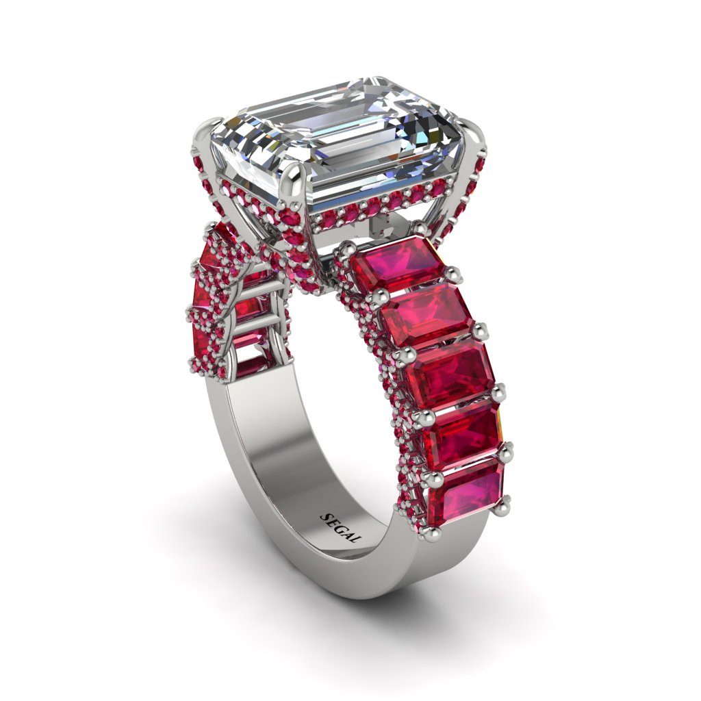 Luxury Emerald Cut Diamond Engagement Ring - Nadia No. 48