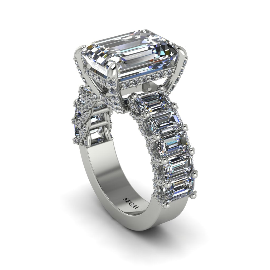 Luxury Emerald Cut Diamond Engagement Ring - Nadia No. 3