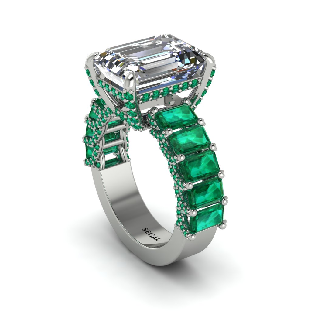 Luxury Emerald Cut Diamond Engagement Ring - Nadia No. 18