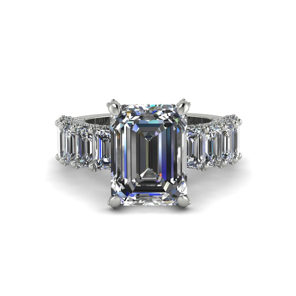Luxury Emerald Cut Diamond Engagement Ring - Nadia No. 3