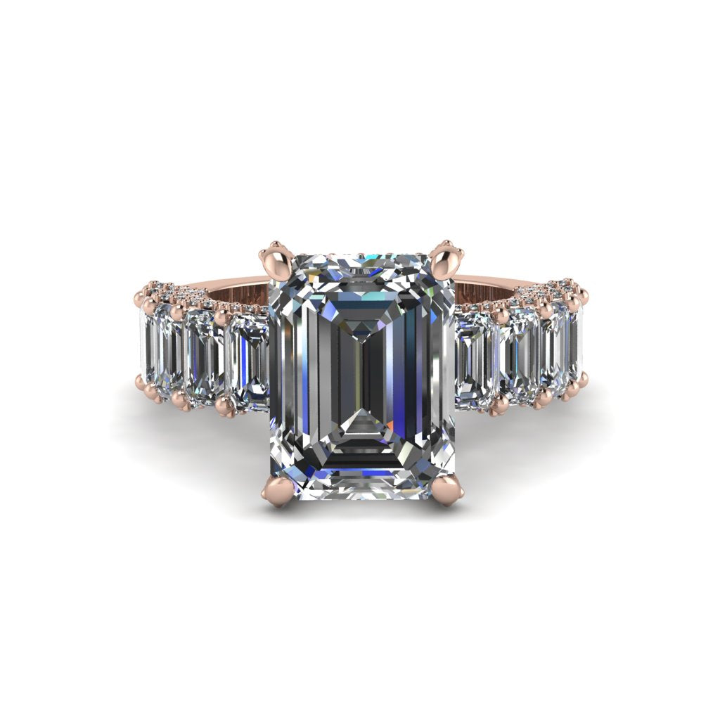 Luxury Emerald Cut Diamond Engagement Ring - Nadia No. 2