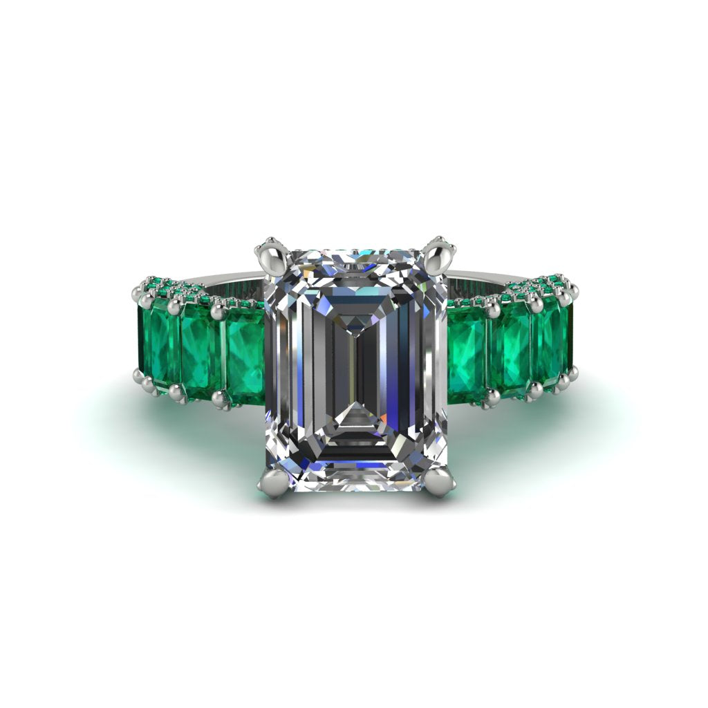 Luxury Emerald Cut Diamond Engagement Ring - Nadia No. 18