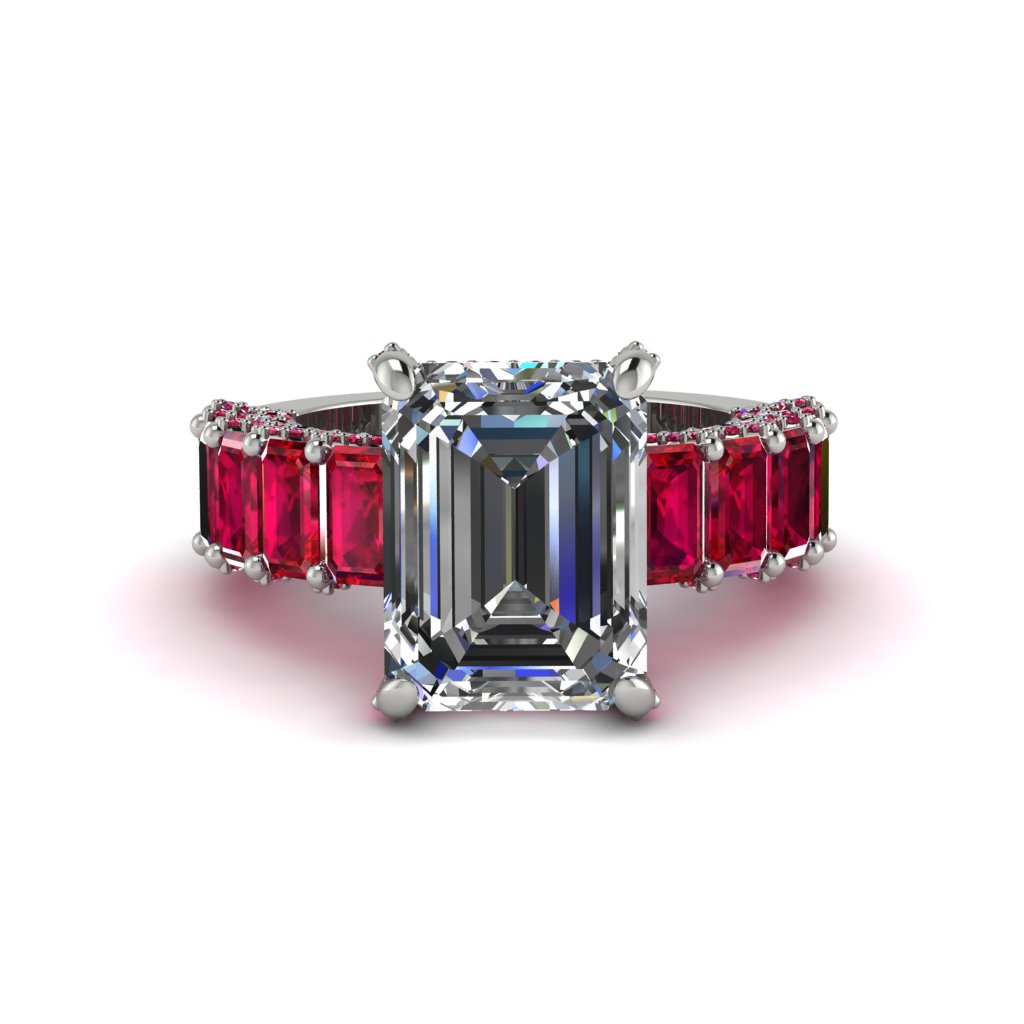 Luxury Emerald Cut Diamond Engagement Ring - Nadia No. 48