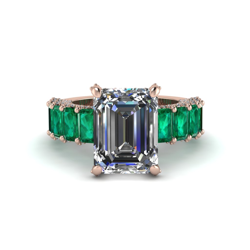 Luxury Emerald Cut Diamond Engagement Ring - Nadia No. 17