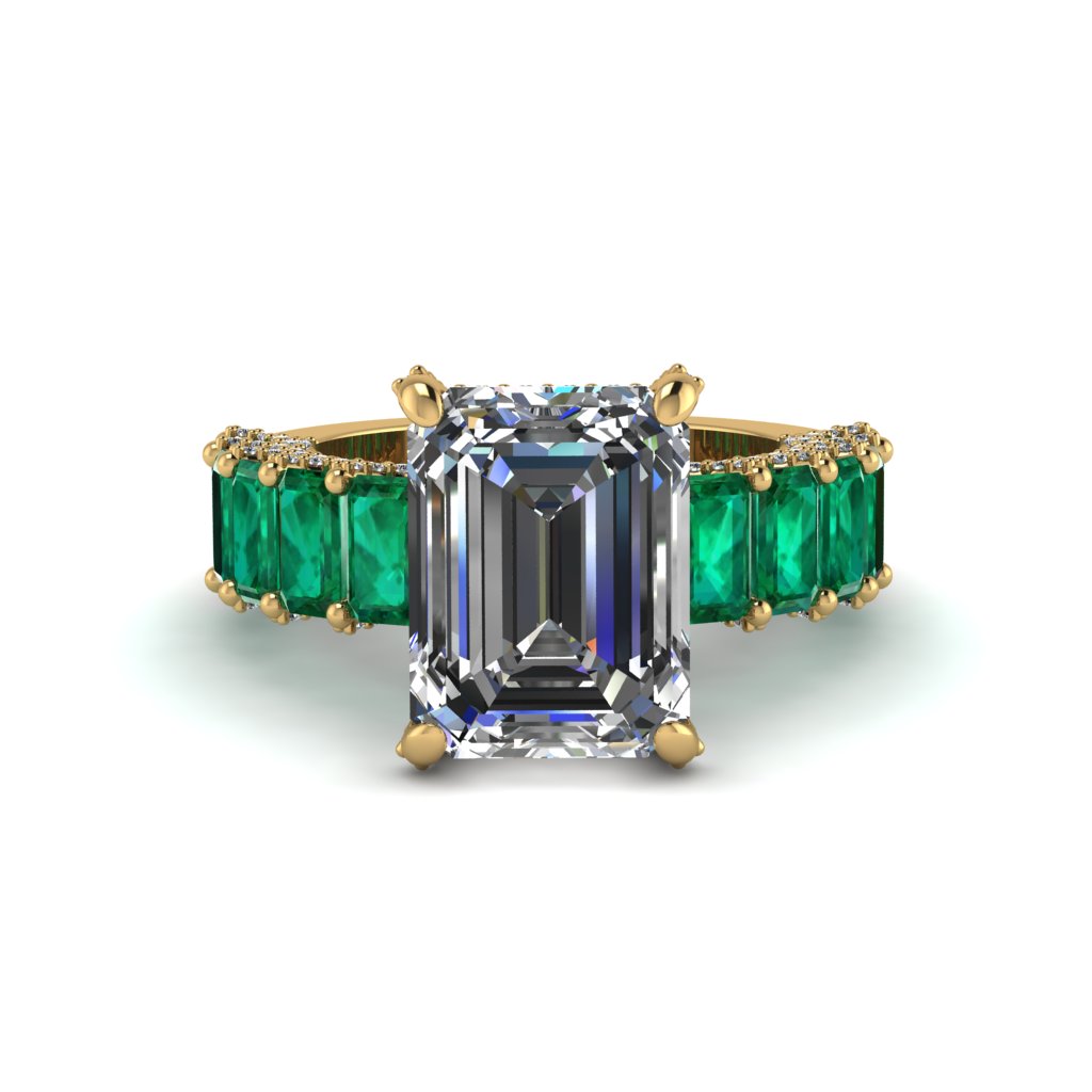 Luxury Emerald Cut Diamond Engagement Ring - Nadia No. 16