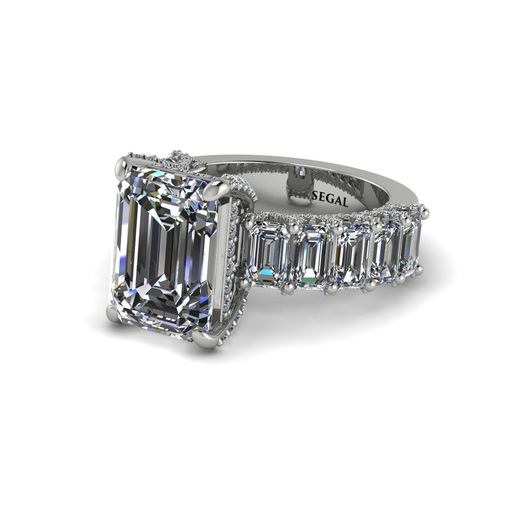 Luxury Emerald Cut Diamond Engagement Ring - Nadia No. 3