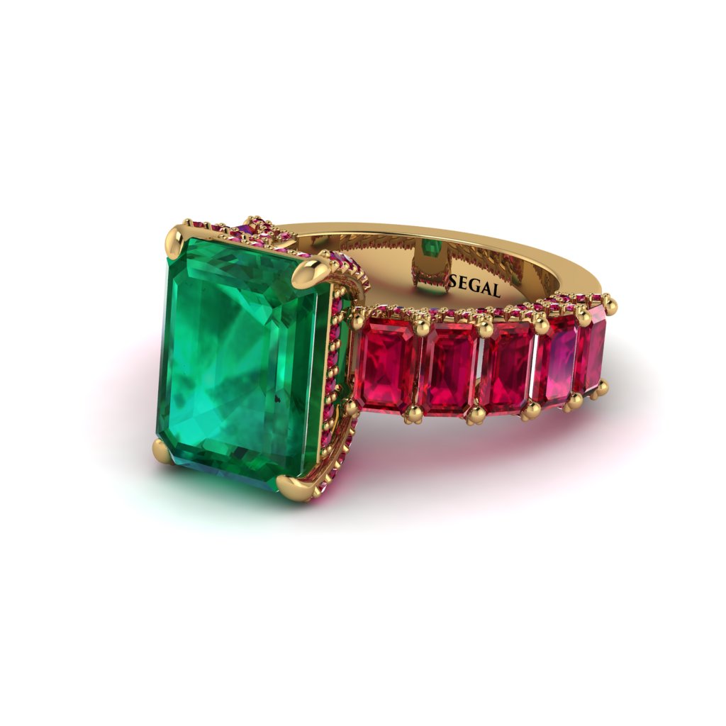 Luxury Emerald Cut Emerald Engagement Ring - Nadia No. 49