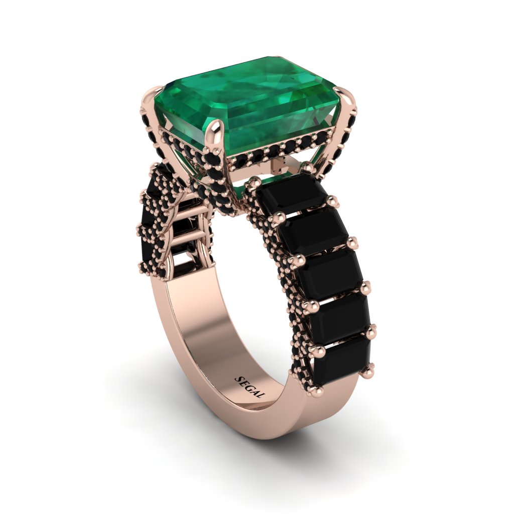 Luxury Emerald Cut Emerald Engagement Ring - Nadia No. 35