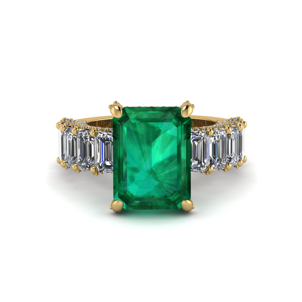 Luxury Emerald Cut Emerald Engagement Ring - Nadia No. 4