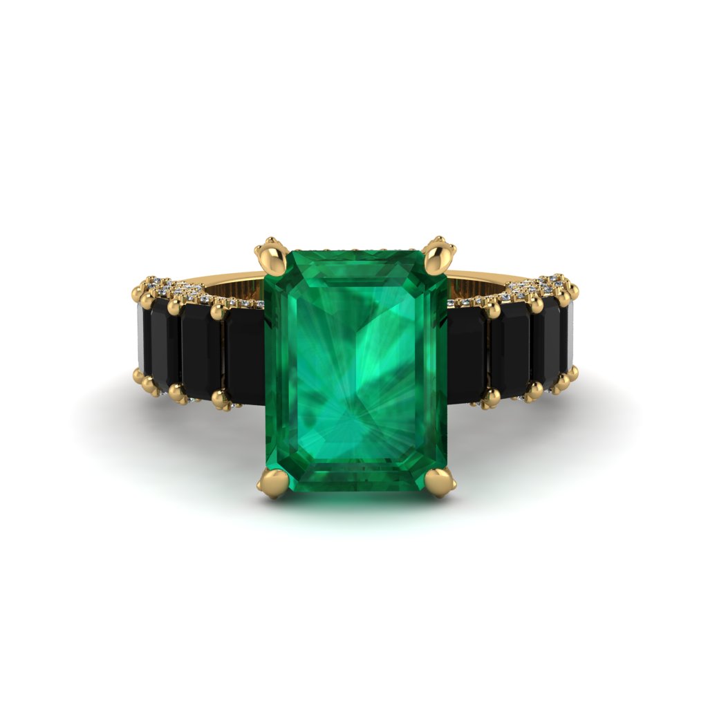 Luxury Emerald Cut Emerald Engagement Ring - Nadia No. 34