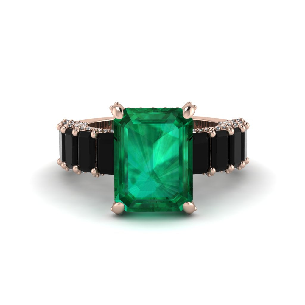 Luxury Emerald Cut Emerald Engagement Ring - Nadia No. 35