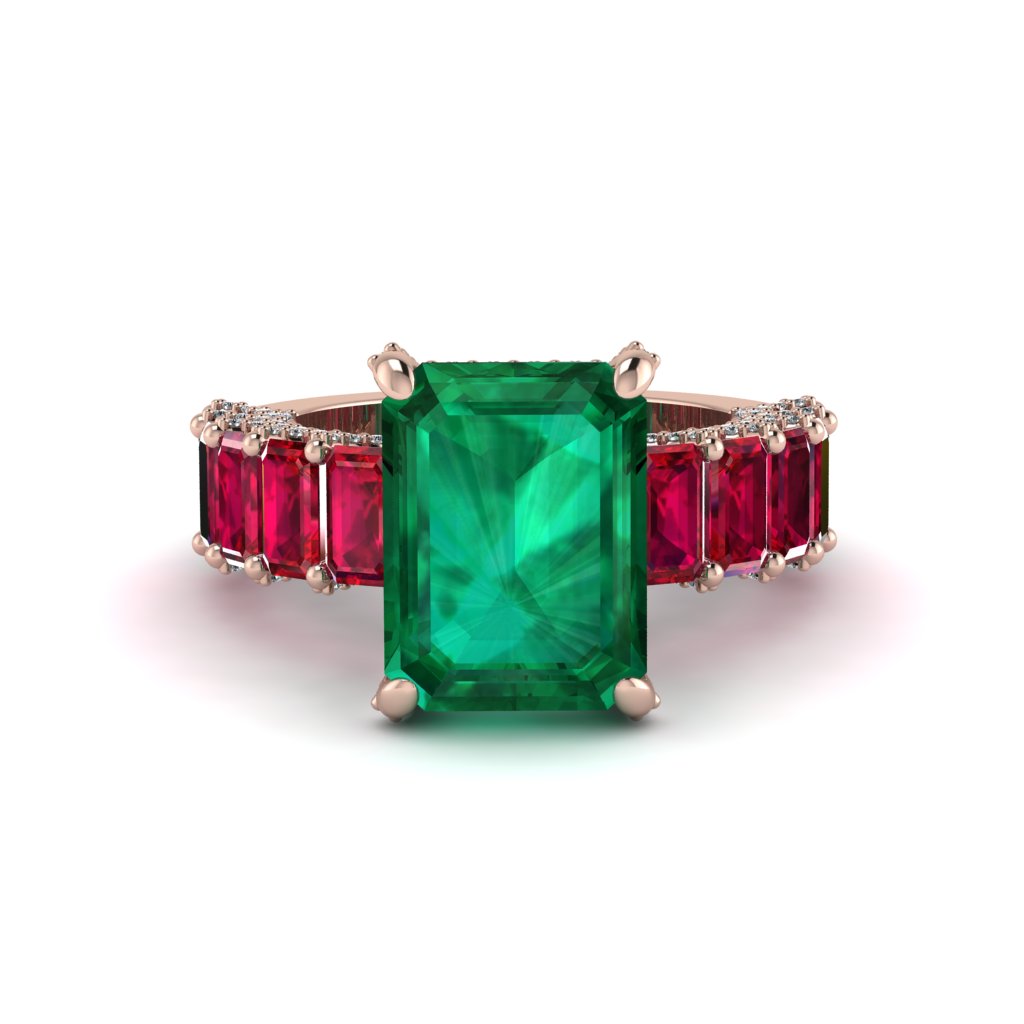 Luxury Emerald Cut Emerald Engagement Ring - Nadia No. 50