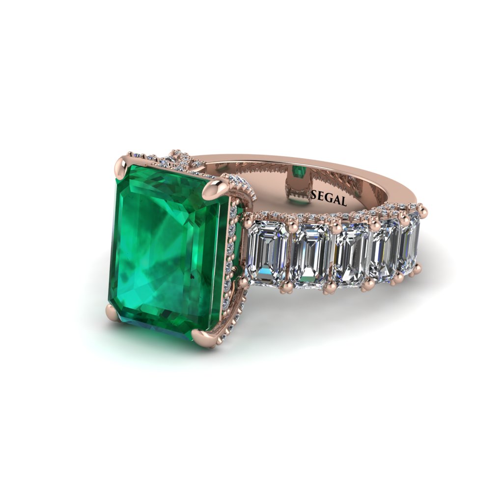 Luxury Emerald Cut Emerald Engagement Ring - Nadia No. 5