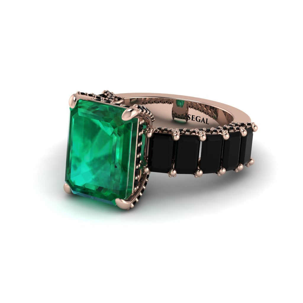 Luxury Emerald Cut Emerald Engagement Ring - Nadia No. 35