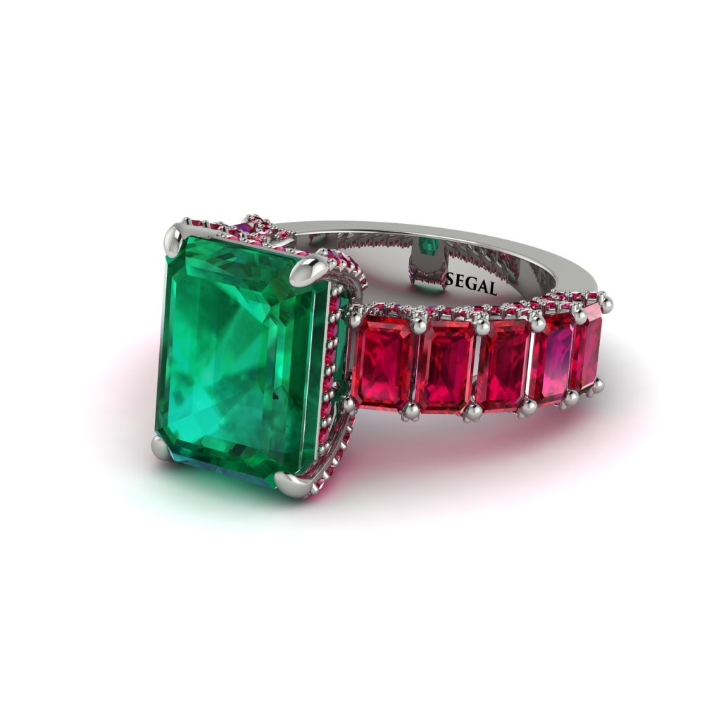 Luxury Emerald Cut Emerald Engagement Ring - Nadia No. 51