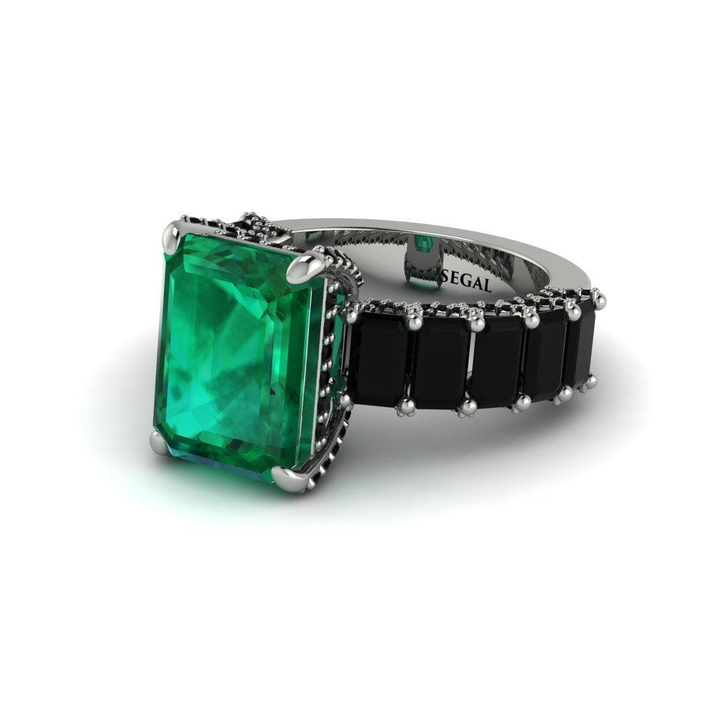 Luxury Emerald Cut Emerald Engagement Ring - Nadia No. 36