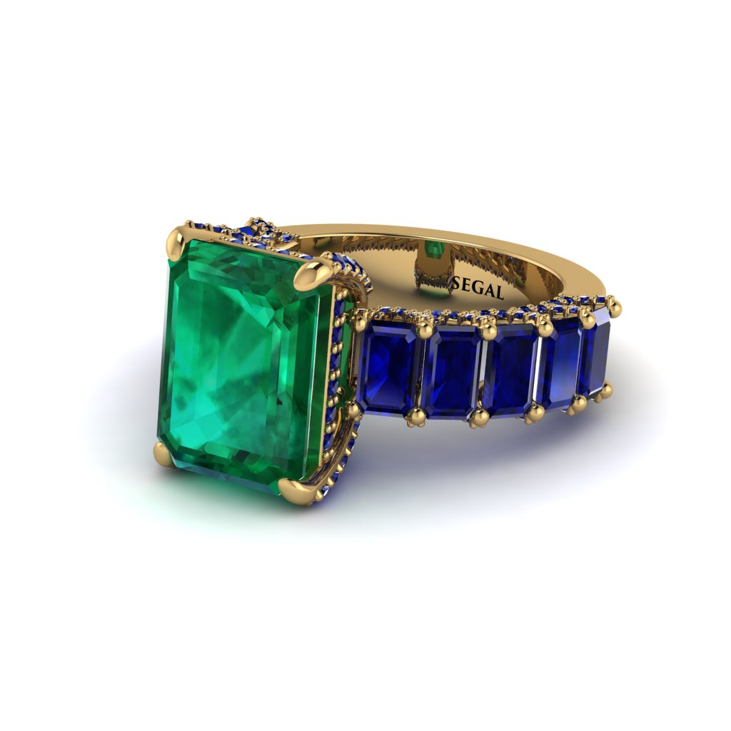 Luxury Emerald Cut Emerald Engagement Ring - Nadia No. 64